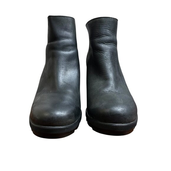 Sorel Joan of Arctic Wedge II Chelsea Ankle Boots – Black Leather – Women’s 7.5 - Picture 2 of 8